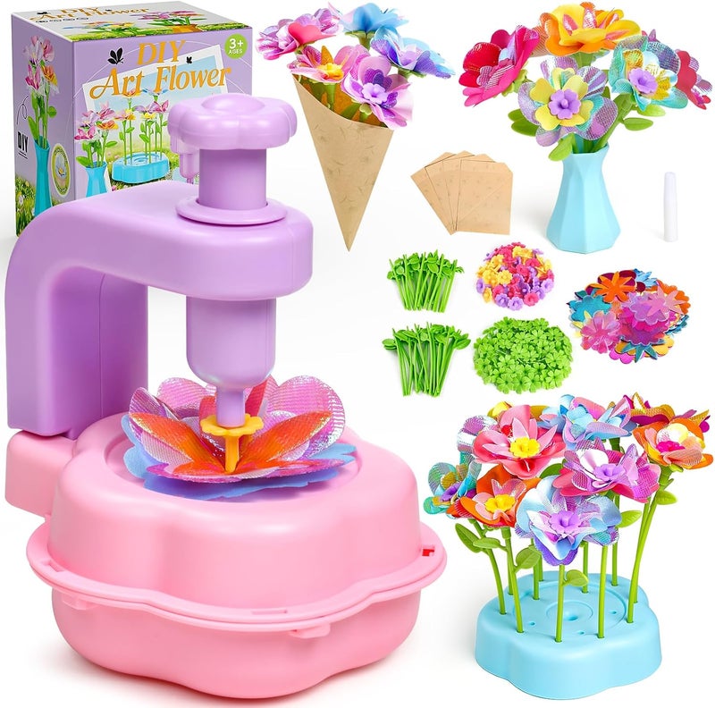 Scvcid Fabric Bouquet Toys Include Extra Accessories Set, Arts and Crafts for Kids Ages 3-12, DIY Flower Craft Kits for Toddler, Birthday Gifts for 3 4 5 6 7 8 9 10+ Year Old Girls - Image 1
